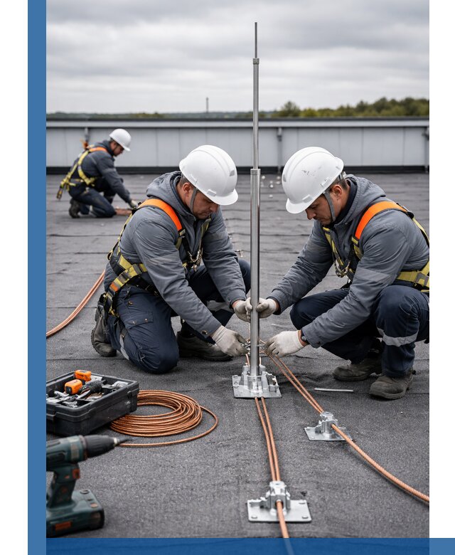 Монтаж молниезащиты на кровле в Коврове под ключ с гарантией