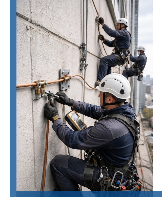 Монтаж системы заземления здания и молниезащиты в Коврове