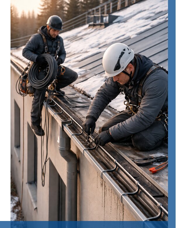 Монтаж греющего кабеля на кровле в Коврове от 460 р. | ВЫСОТНИК-Квр
