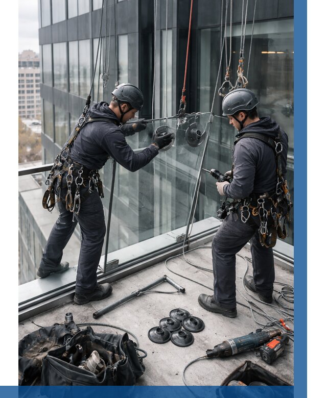 Монтаж стеклянных ограждений в Коврове от 2558 р. | ВЫСОТНИК-Квр