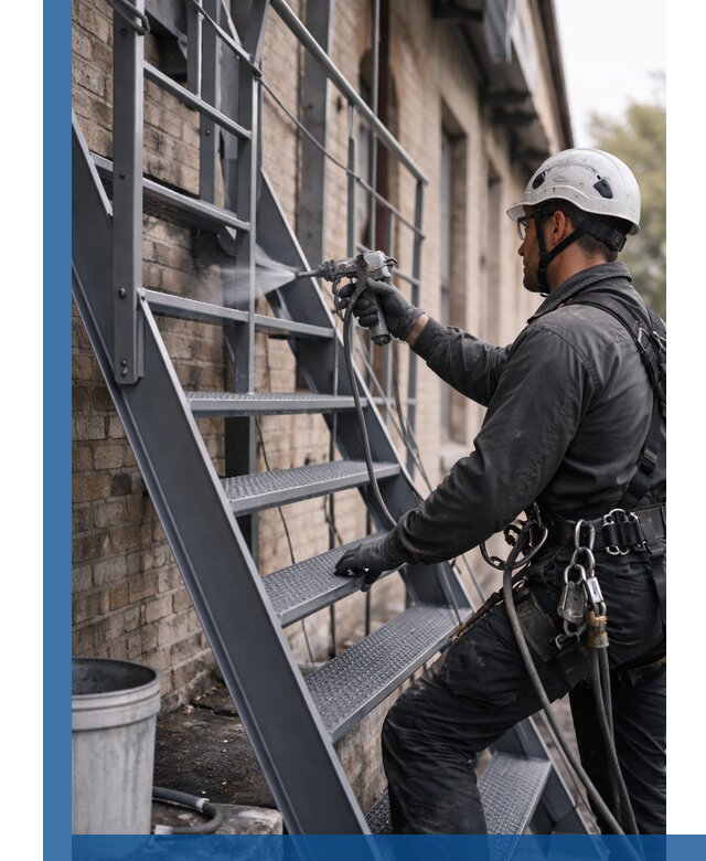 Покраска и антикоррозионная защита пожарных лестниц в Коврове