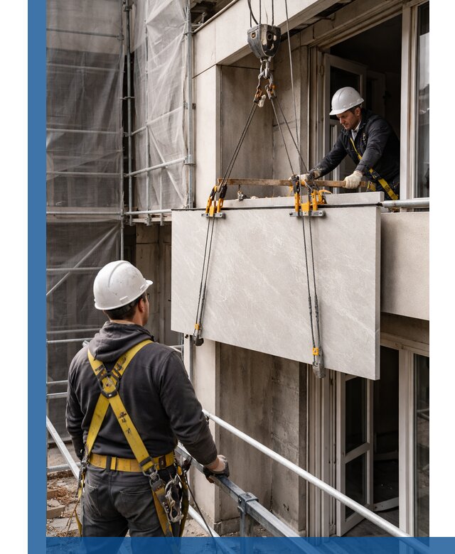 Подъем керамогранита на этаж в Коврове грузчиками и техникой