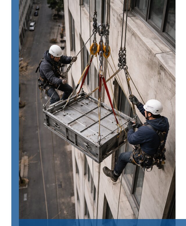 Спуск и подъем грузов по фасаду в Коврове для зданий