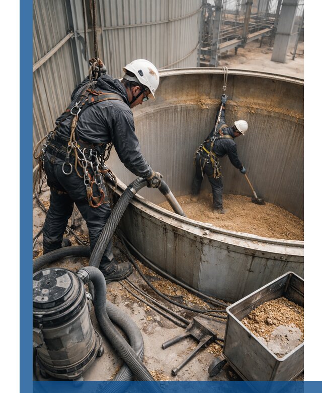 Профессиональная чистка зерновых бункеров в Коврове с выездом