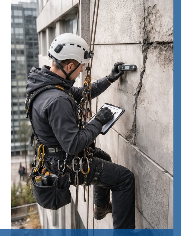 Обследование фасада альпинистами в Коврове от 123 р. | ВЫСОТНИК-Квр