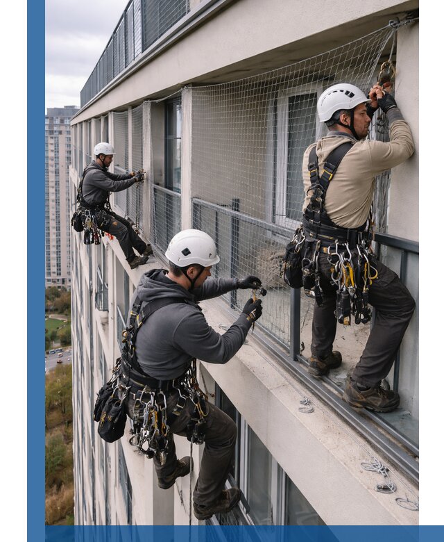 Профессиональный монтаж защитной сетки от птиц в Коврове